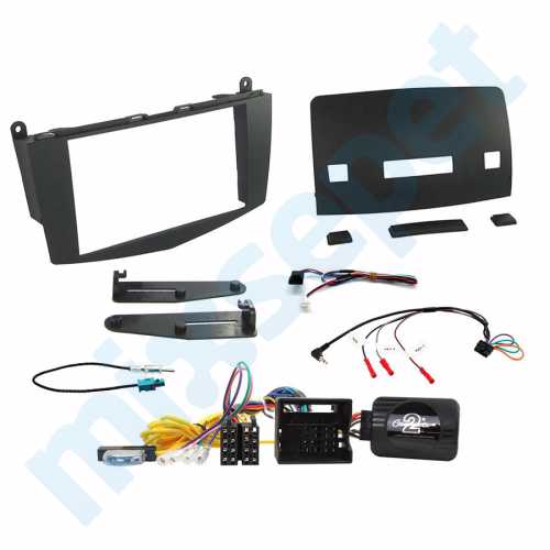 Mercedes C Serisi (W204)Double Multimedya Çerçevesi + Direksiyon Kumanda Aparatı 06-050p