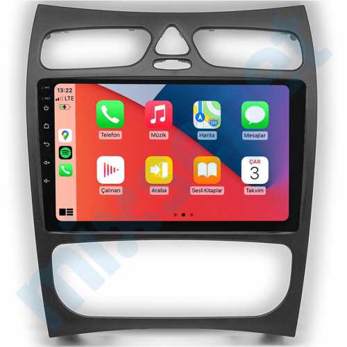 Mercedes CLK Serisi (W209) 9 İnç Carplay Androidauto Multimedya Sistemi