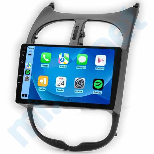 Peugeot 206 9 inç Carplay Androidauto Android Multimedya Sistemi