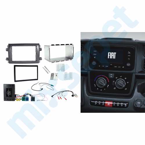 Fiat Ducato Double Multimedya Çerçevesi + Direksiyon Kumanda Aparatı 06-059p