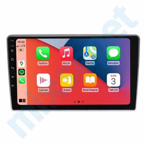VolksWagen Seat Skoda Volvo 9 İnç Carplay Androidauto Multimedya Sistemi (Gri)