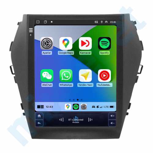 Hyundai Santa Fe 9.7 inç Tesla Carplay Androidauto Android Multimedya Sistemi