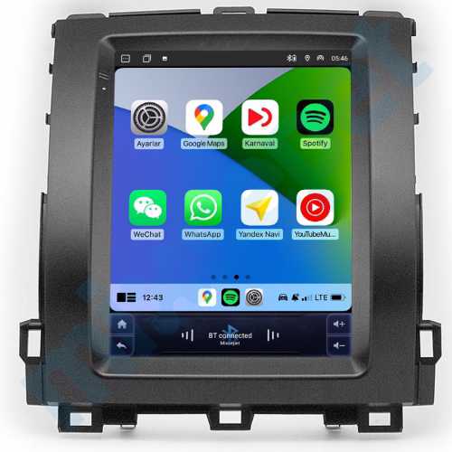 Toyota Land Cruiser Prado 120 9.7 inç Tesla Carplay Androidauto Android Multimedya Sistemi