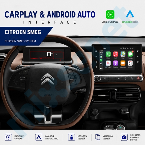 Citroen C4 Cactus, Grand Picasso SMEG 7/8 inç Ana Unite Carplay AndroidAuto ve Mirrorlink İnterface