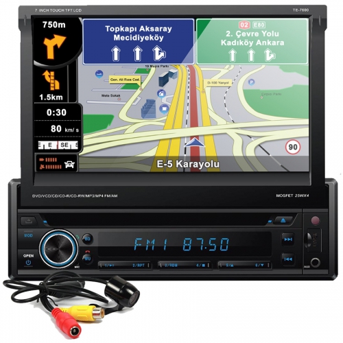 Techlink TE-7600 Navigasyon DVD USB İndash Oto Teyp Bluetooth + Kamera