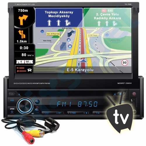 Techlink TE-7600 Navigasyon DVD TV USB İndash Oto Teyp Bluetooth + Kamera