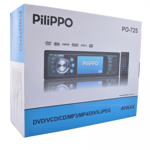 Pilippo PO-725 3 inç Ekranlı DVD USB TV Oto teyp
