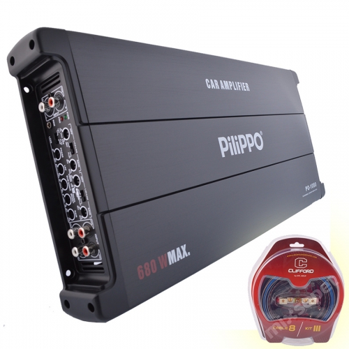 Pilippo PO-1080 5 Kanal 680 Watt Oto Amplifikatör + Kablo seti