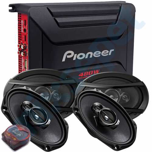 Pioneer Oto Amfi  Amplifikatör + 2 Takım 6x9 Oval hoparlör + Kablo seti
