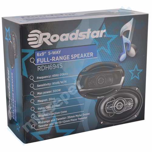 Roadstar rdh-694S Oval 500 Watt 6x9 Oto Hoparlör 5 Yollu